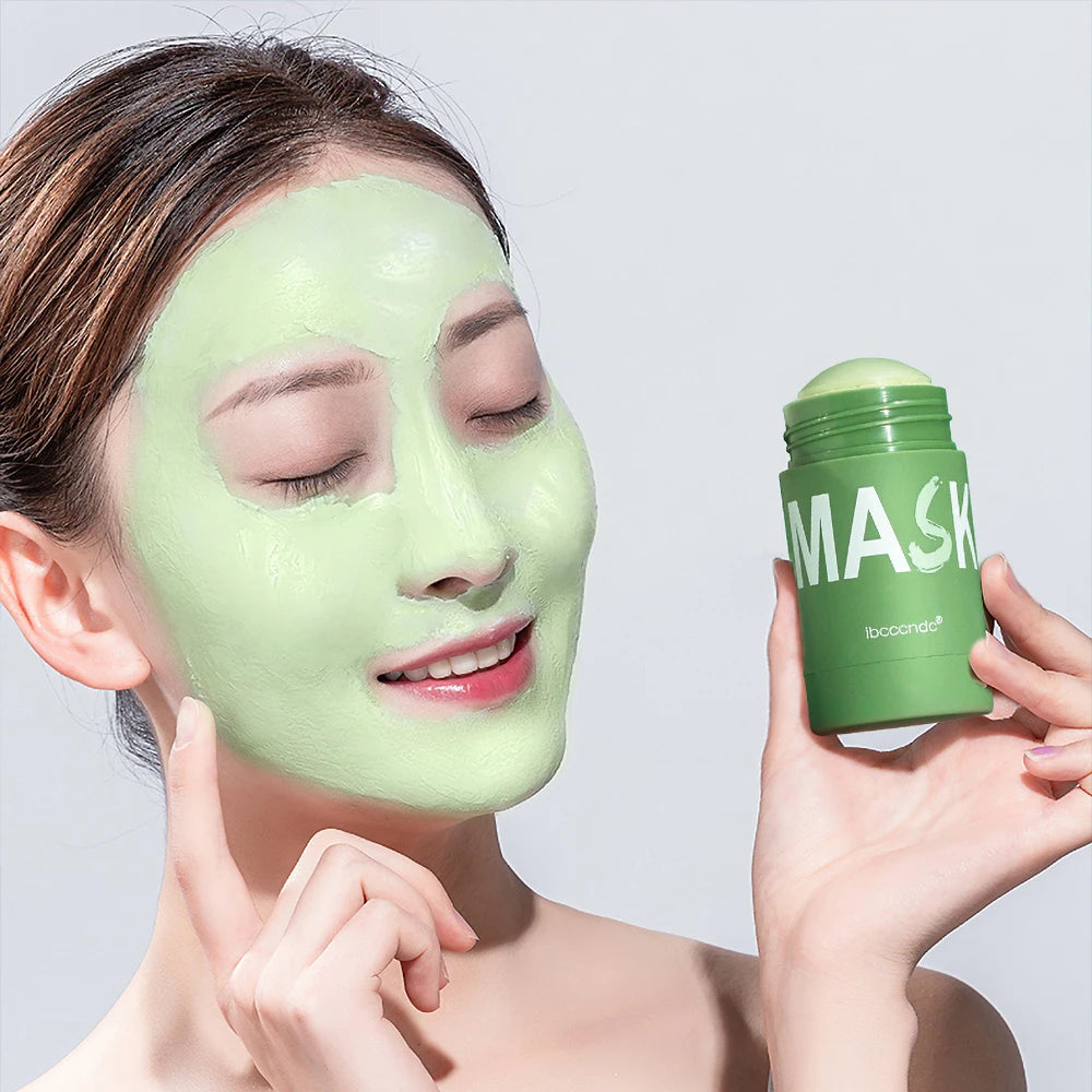 IBCCCNDC Face Mask Green Tea Clay Oil Control Deep Cleaning Blackhead Remover Purifying Shrinks Pores Nourishing Acne Treatment