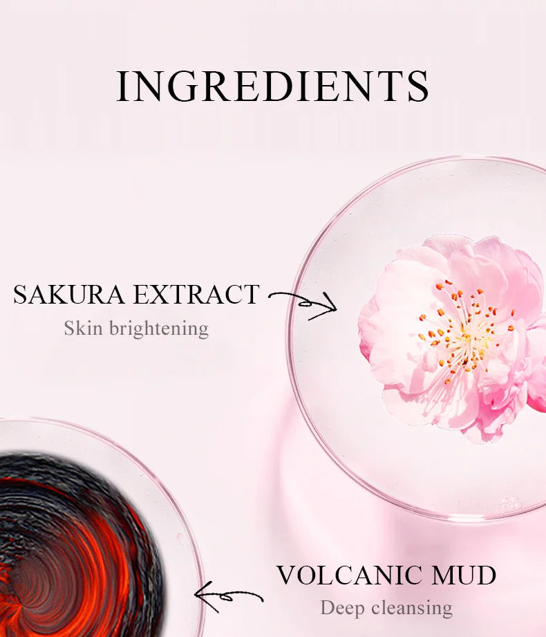 5pcs LAIKOU Japan Sakura Mud Face Mask Anti Wrinkle Night Facial Packs Skin Clean Dark Circle Moisturize Anti-Aging For Facecare
