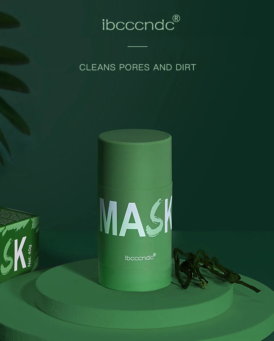 IBCCCNDC Face Mask Green Tea Clay Oil Control Deep Cleaning Blackhead Remover Purifying Shrinks Pores Nourishing Acne Treatment
