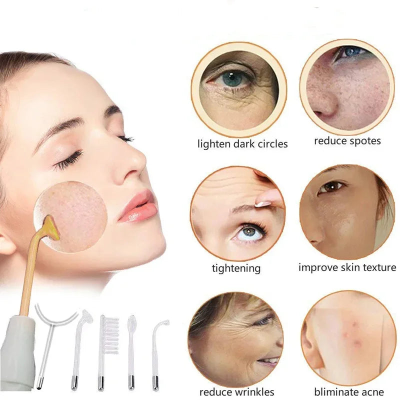 High Frequency Beauty Equipment Skin Acne Scar Removal Wand High Frequency Hair Growth Scalp Care Electrotherapy Machine