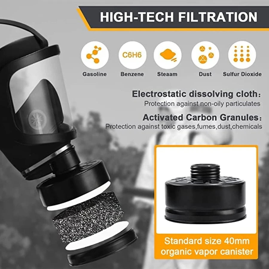 Self-Priming Full Face Mask Gas Mask Biological And Radioactive Pollution Anti-Nuclear Radiation MF14 Chemical Gas Mask