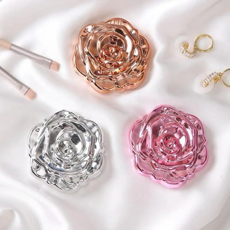 1PCS Portable Retro Rose Flower Mini Mirror Small Pocket Makeup Mirror Double Sided Hand Mirrors Compact Cosmetic Beauty Tool
