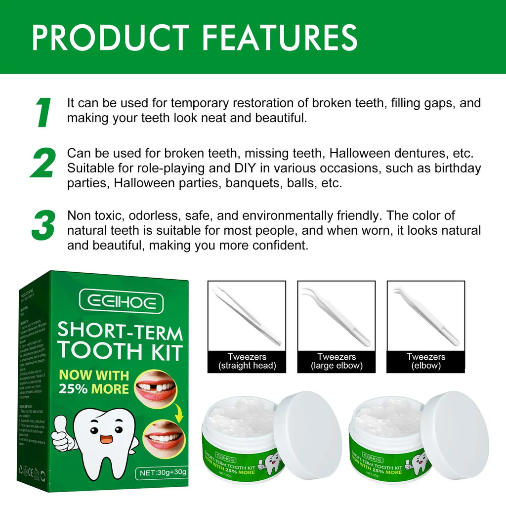 Temporary Tooth Repair Kit Teeth Gaps FalseTeeth Solid Glue Denture Adhesive Teeth Whitening Tooth Beauty Tool for Fix Tooth