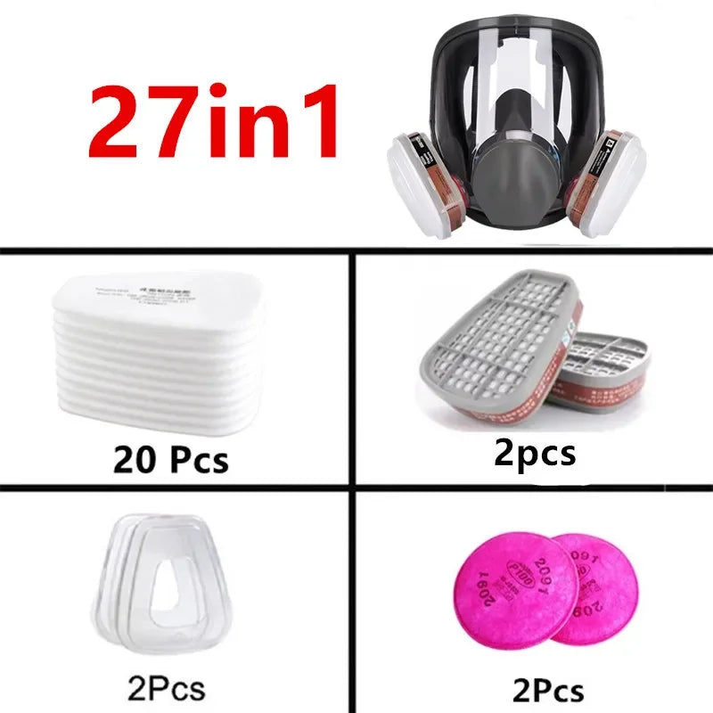 6800 Industrial Painting Spraying Respirator Gas Mask Filter Suits Safety Work Protection Dust Full Face Mask Replace for 3M