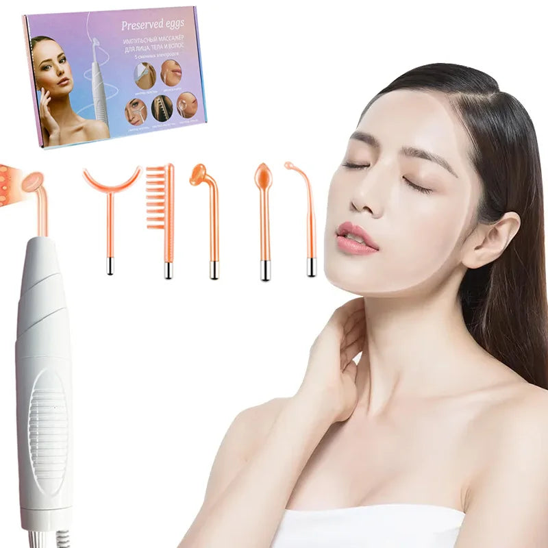 High Frequency Beauty Equipment Skin Acne Scar Removal Wand High Frequency Hair Growth Scalp Care Electrotherapy Machine
