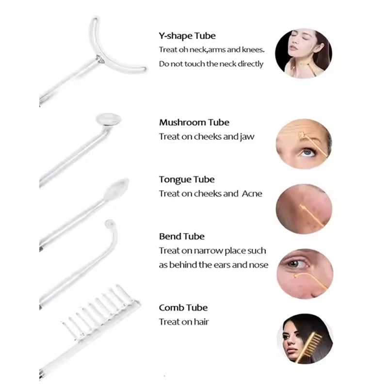 High Frequency Beauty Equipment Skin Acne Scar Removal Wand High Frequency Hair Growth Scalp Care Electrotherapy Machine