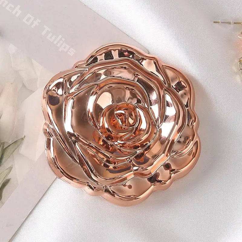 1PCS Portable Retro Rose Flower Mini Mirror Small Pocket Makeup Mirror Double Sided Hand Mirrors Compact Cosmetic Beauty Tool
