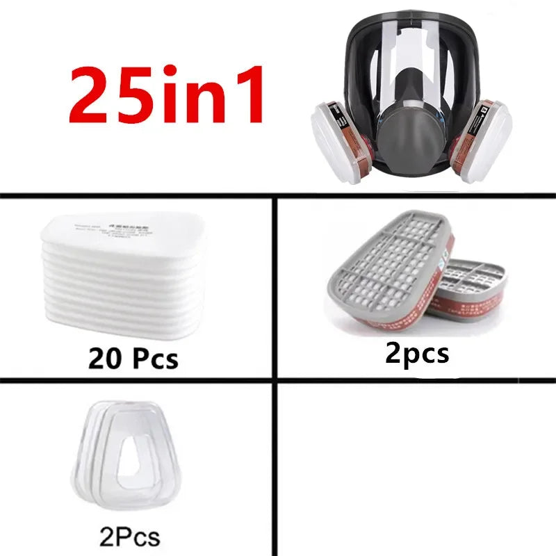 6800 Industrial Painting Spraying Respirator Gas Mask Filter Suits Safety Work Protection Dust Full Face Mask Replace for 3M