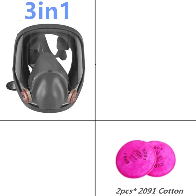 6800 Industrial Painting Spraying Respirator Gas Mask Filter Suits Safety Work Protection Dust Full Face Mask Replace for 3M